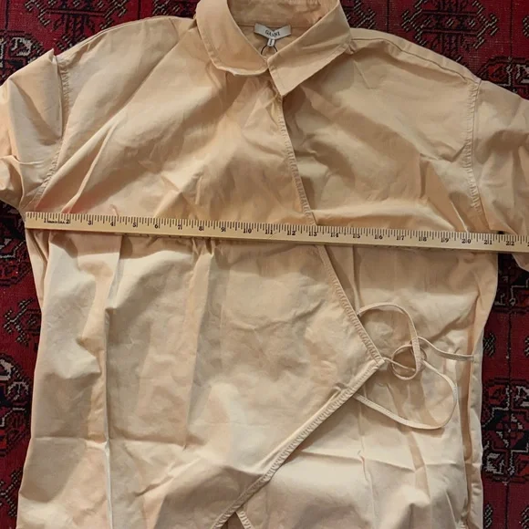 GANNI NWT Hewson Cotton-blend Twill Wrap Top - Picture 10 of 10